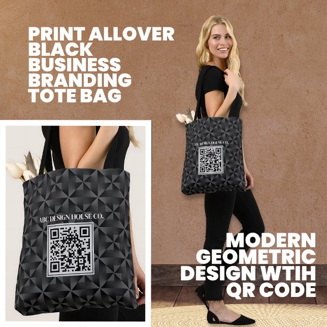 Moderner 3D Black Beruflich Business QR Code Tasche (Von Creator hochgeladen)