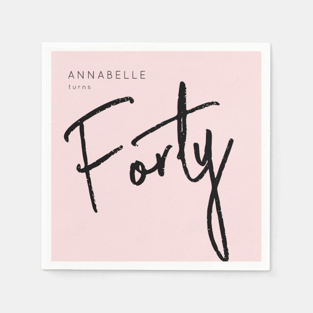 Moderner 40. 40. Geburtstag Serviette (Vorderseite)