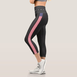 Moderner 4. Juli American Flag Name Summer Capri Leggings