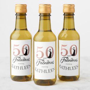 Moderner 50 fabelhafter Individuelle Name 50. Gebu Weinetikett