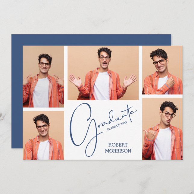 Moderner 5-Foto-Abschluss Ankündigung (Vorne/Hinten)