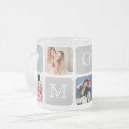 Moderner 5-Foto Collage Mama/Mum Mattierter Glass Mattglastasse