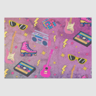 Moderner 80er Stil Hübsch Neon Pink Lila Seidenpapier