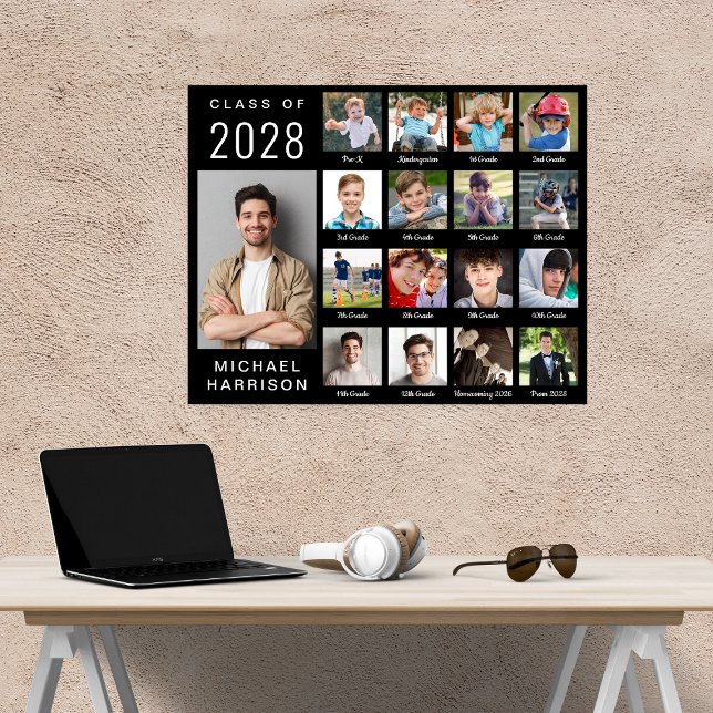 Moderner Abschluss 17 Fotocollage Schwarz Poster (Von Creator hochgeladen)