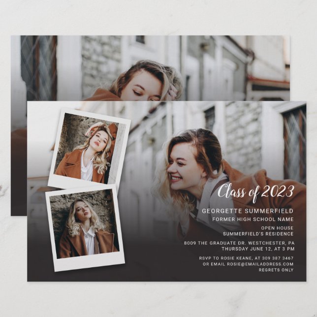 Moderner Abschluss 2025 Foto Grad Party (Vorne/Hinten)