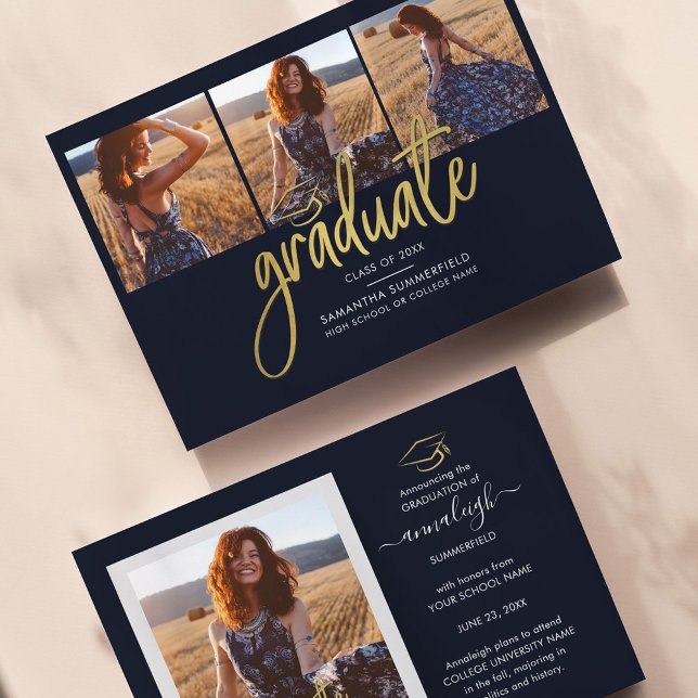 Moderner Abschluss 2025 Grad Foto Ankündigung (Von Creator hochgeladen)