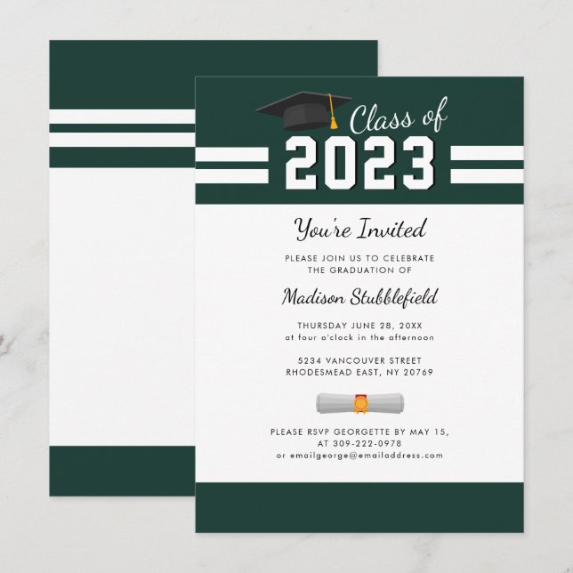 Moderner Abschluss 2025 Grad Party Einladung (Vorne/Hinten)