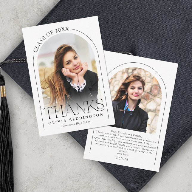 Moderner Abschluss Arch 2 Foto Dankeskarte (Von Creator hochgeladen)