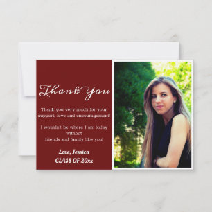 Moderner Abschluss Danke Grand Foto Card