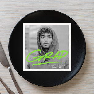 Moderner Abschluss Dashed Grad Lime Green Foto Serviette