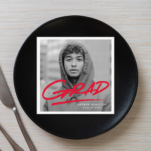 Moderner Abschluss Dashed Grad Red Foto Serviette