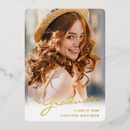 Moderner Abschluss | Elegante Script Trendy Foto C Folieneinladung