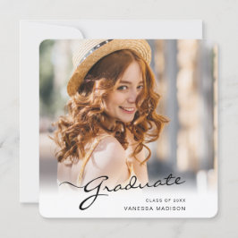 Moderner Abschluss | Elegantes Script Trendy Foto Ankündigung