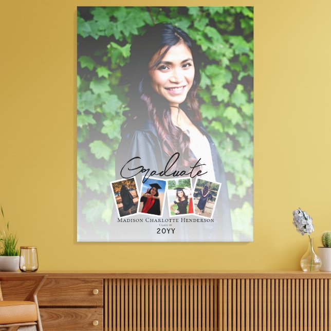 Moderner Abschluss für FotoCollage | Weiß Leinwanddruck (Insitu (Wohnzimmer))
