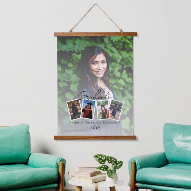 Moderner Abschluss für FotoCollage | Weiß Wandteppich Mit Holzrahmen (Wohnzimmer)