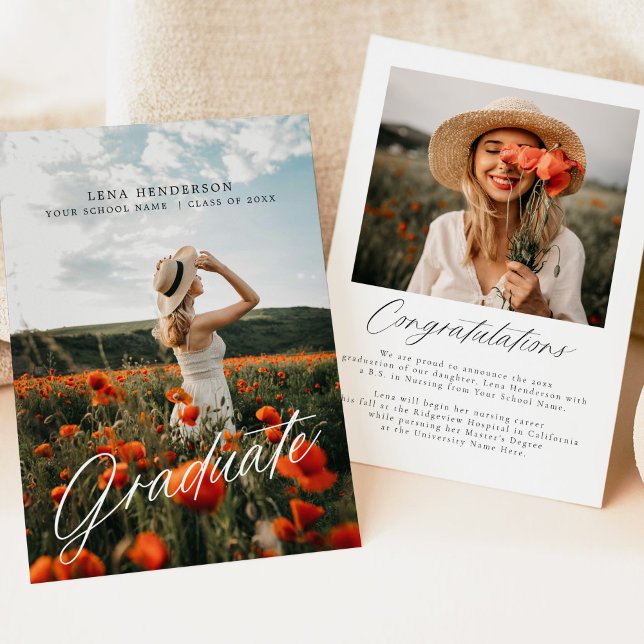 Moderner Abschluss für Minimalistisches Foto Einladung (Von Creator hochgeladen)