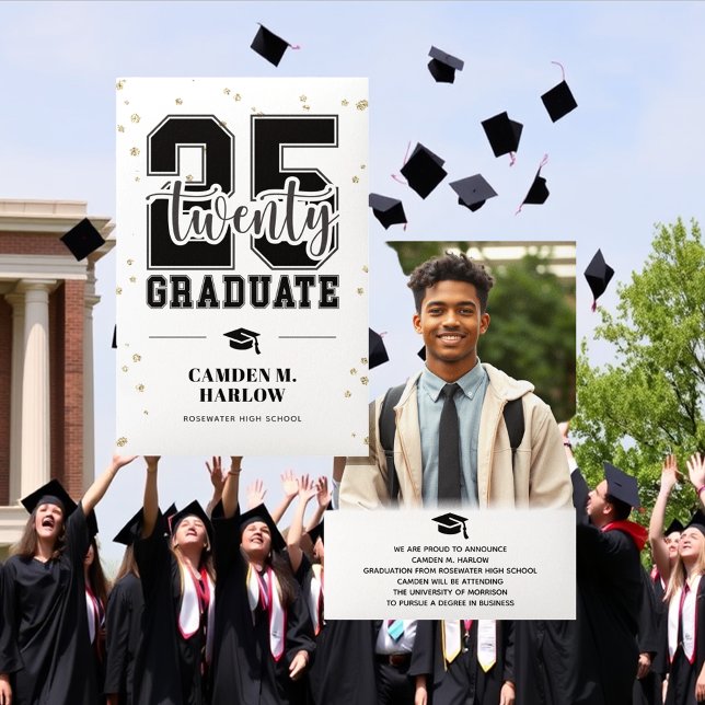 Moderner Abschluss für Schwarz und Gold-Foto Ankündigung (Von Creator hochgeladen)