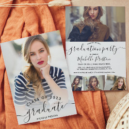 Moderner Abschluss für weiße, minimalistisch-Scrip Einladung