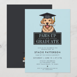 Moderner Abschluss Golden Retriever mit Grad Hat Einladung