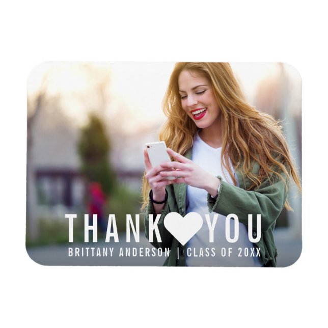 Moderner Abschluss Herzlichen Dank Magnet (Horizontal)