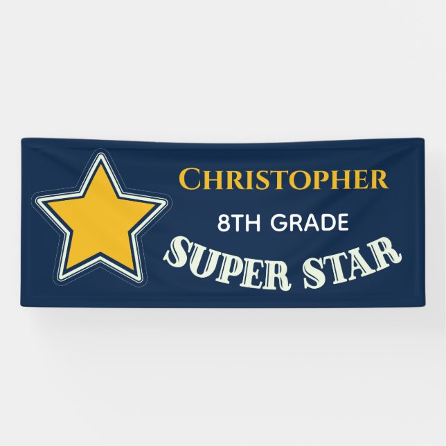 Moderner Abschluss Middle School Super Star Banner (Horizontal)