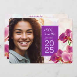 Moderner Abschluss Orchids Einladung