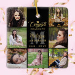 Moderner Abschluss Personalisiert 7 Fotomaterial Keramikornament<br><div class="desc">Feiern Sie Ihren Absolventen mit unserem eleganten und modernen Foto Collage Abschluss Ornament - die perfekte Art, Ihren besonderen Tag zu begehen! Dieser einfache, aber atemberaubende Sake bietet Platz für sieben personalisierte Fotos, zusammen mit Ihrem Namen und Schuljahr für eine wirklich personalisierte Touch. Egal, ob Sie eine High School, Uni...</div>