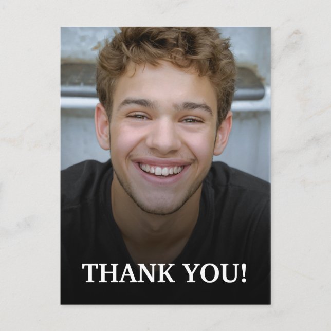 Moderner Abschluss Vielen Dank Foto Postkarte (Vorderseite)