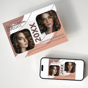 Moderner Absolvent   2 Fotos Collage Abschluss Ankündigung