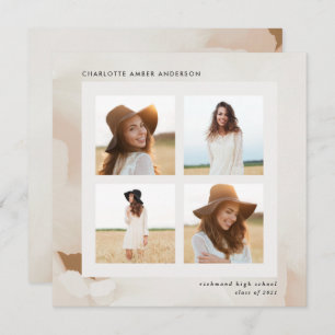 Moderner Absolvent eines abstrakten Collage-Studio Einladung