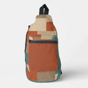 Moderner Abstrakt geometrischer Block in Aquamarin Crossbody Bag