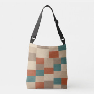 Moderner Abstrakt geometrischer Block in Aquamarin Tragetaschen Mit Langen Trägern