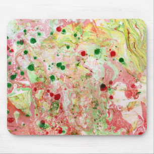 Moderner Abstrakt rosa, gelb-gelber Marmor Mousepad