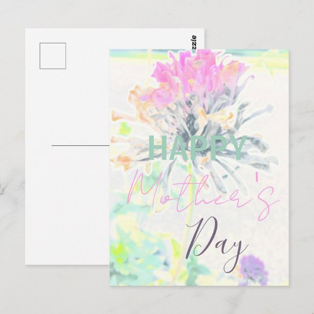 Moderner Abstrakter Blumenimpressionstag Postkarte (Vorne/Hinten)