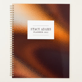 Moderner Abstrakter Bronze-Folienplaner Planer