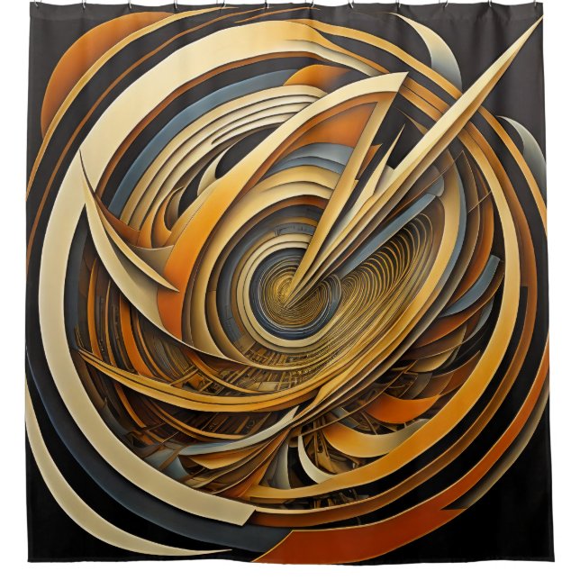 Moderner abstrakter Design-Futurismus Duschvorhang (Vorderseite)