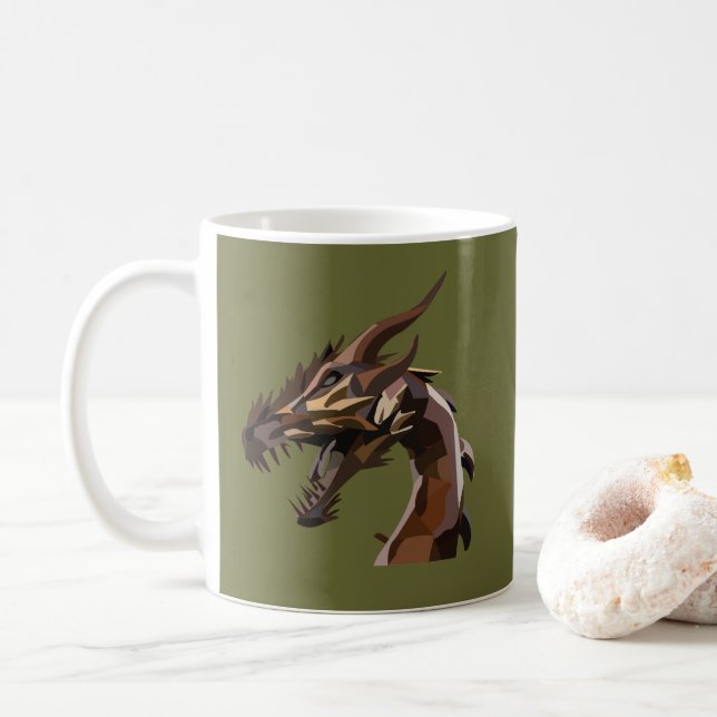 Moderner Abstrakter Drache Kaffeetasse (Mit Donut)