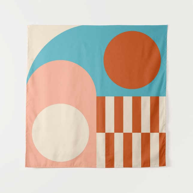 Moderner abstrakter geometrischer Hintergrund mit  Wandteppich (Vorderseite)