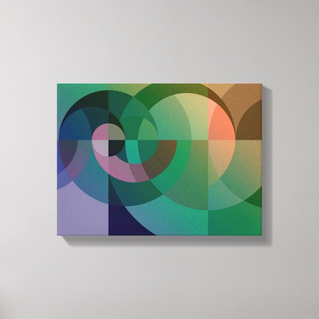 Moderner Abstrakter geometrischer Meeresuntergang  Leinwanddruck (Vorderseite)