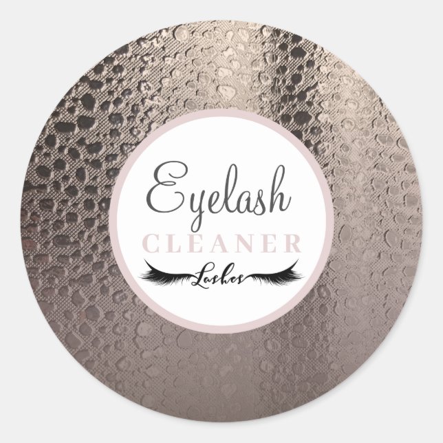 Moderner Abstrakter Glam Pink Rose Gold Lash Clean Runder Aufkleber (Vorderseite)