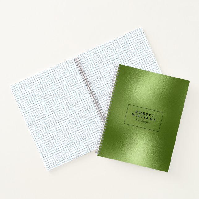 Moderner Abstrakter grüner Shiny Hintergrund Notizbuch (Innenseite)