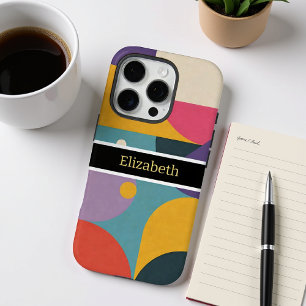 Moderner Abstrakter Individuelle Name Geometrisch iPhone 16 Pro Hülle