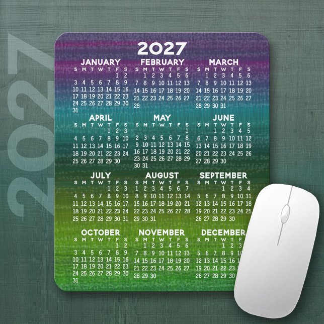 Moderner Abstrakter Kalender vertikal Mousepad (2027 Calendar Mousepad)