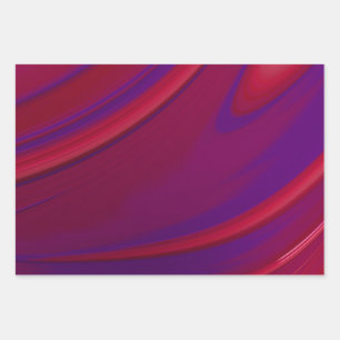 Moderner Abstrakter Minimalistischer Lila Swirl Geschenkpapier Set