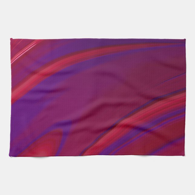 Moderner Abstrakter Minimalistischer Lila Swirl Geschirrtuch (Horizontal)