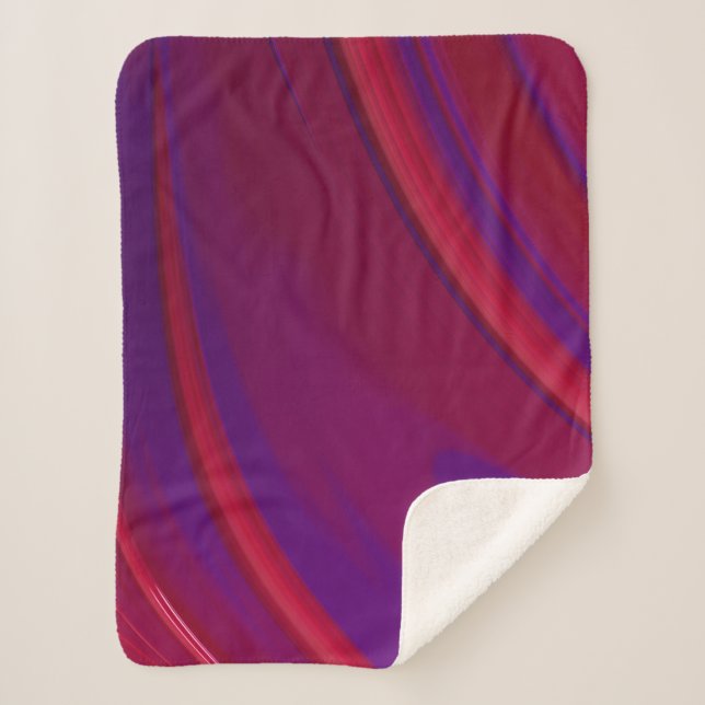 Moderner Abstrakter Minimalistischer Lila Swirl Sherpadecke (Vorderseite)