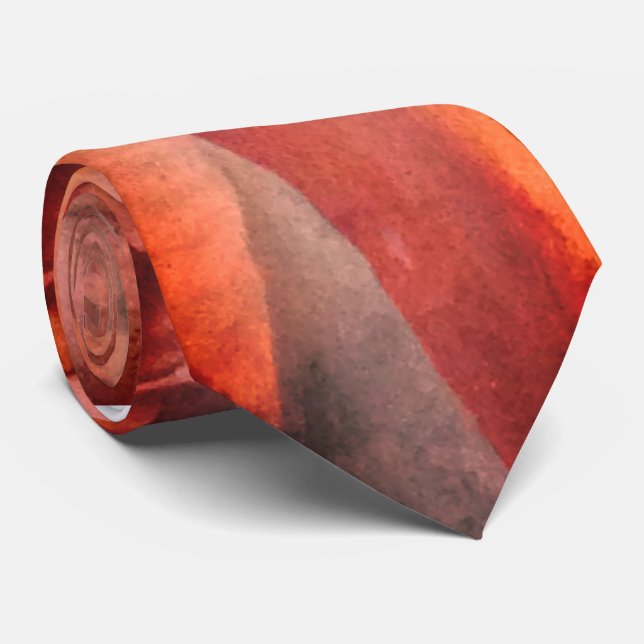 Moderner Abstrakter Neck Tie Wüste Sonnenuntergang Krawatte (Gerollt)