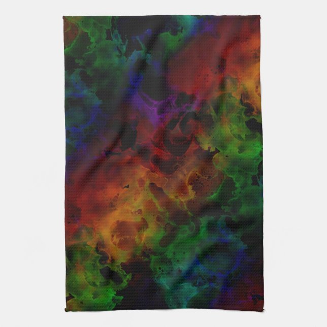 Moderner Abstrakter Regenbogen Geschirrtuch (Vertikal)