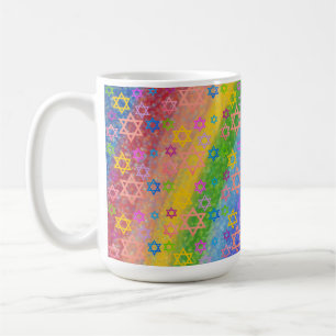 Moderner Abstrakter Regenbogenstar von David Kaffeetasse
