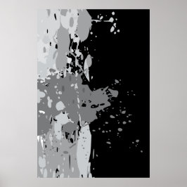 Moderner Abstrakter Schwarz/Grau-Paint-Spritzer Poster